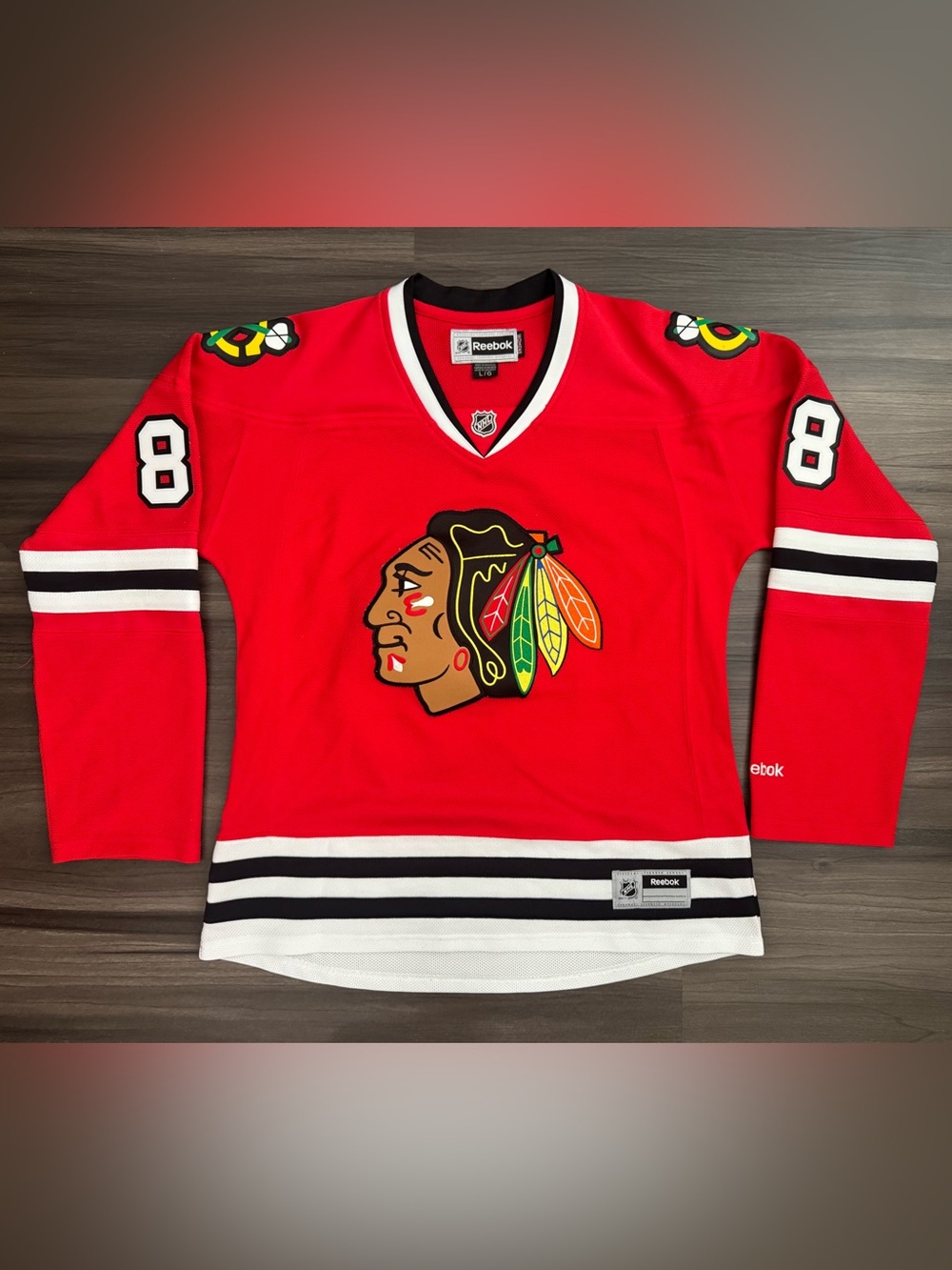 Reebok Chicago Blackhawks Patrick Kane 88 NHL Hockey Stitched Jersey Women Large